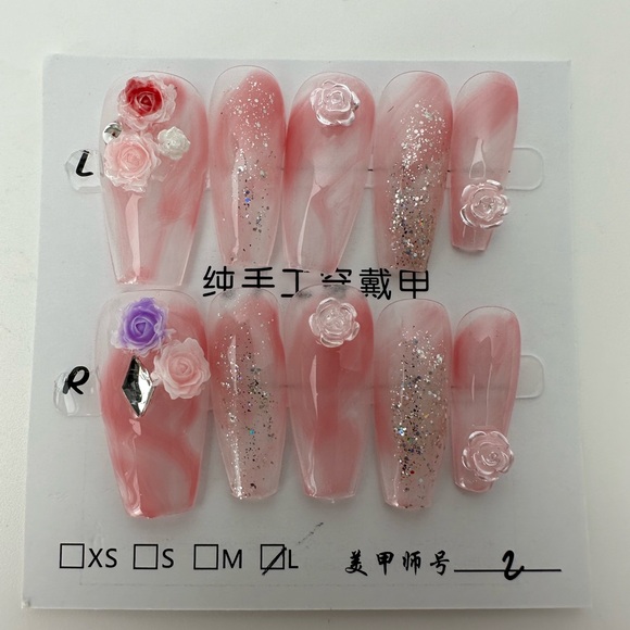 Handmade press on nails bundle of four sets size large - Picture 4 of 13